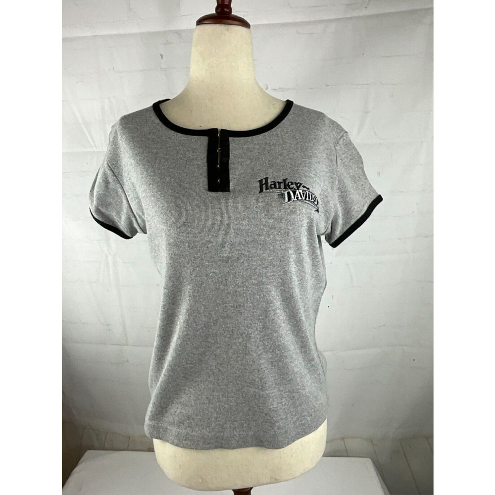 Women’s Harley Davidson Daytona Beach FL Cap Sleeve Pullover Shirt Size M Gray